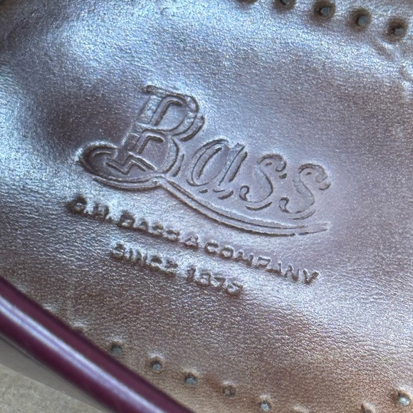 G.H. Bass & Co Weejuns Wayfarer Penny Loafers Women 8.5M Burgundy Leather Soles - Picture 4 of 8